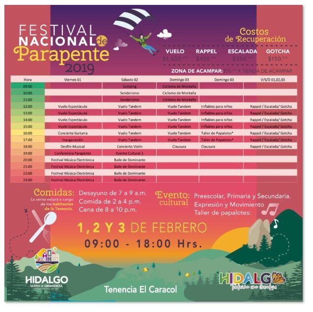 Programa Festival Nacional del Parapente